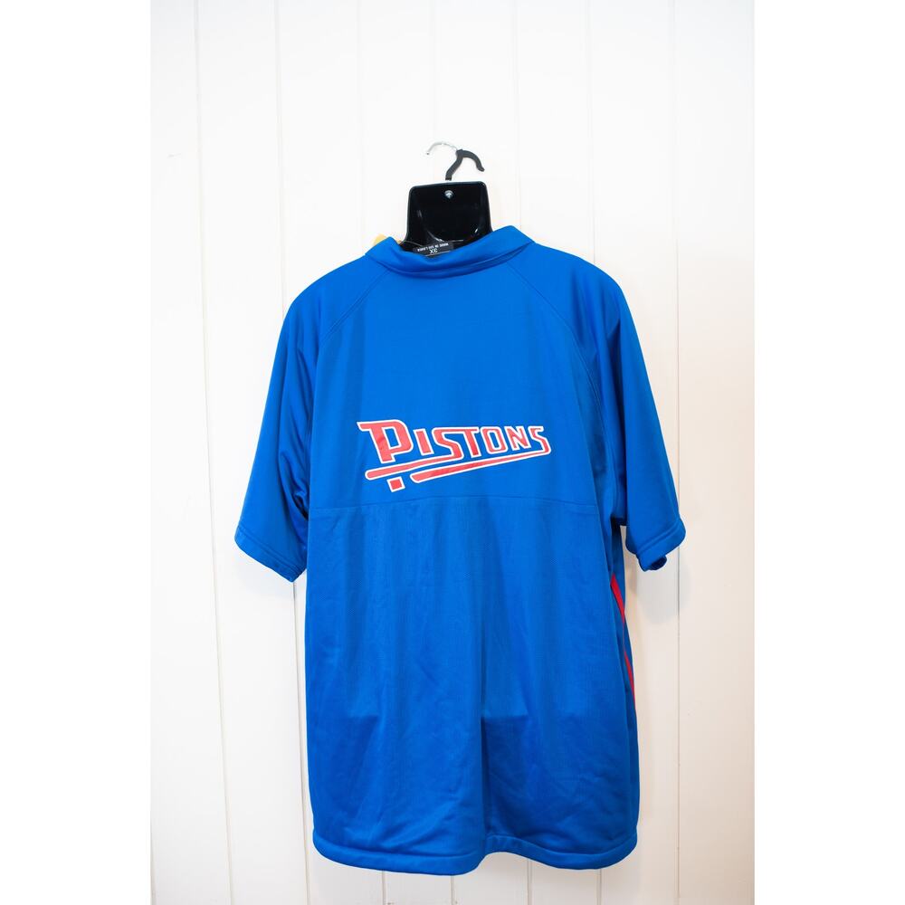 NWT Vintage Men's NBA Detroit Pistons Warm Up Jersey Blue Red Streetwear 3XL
